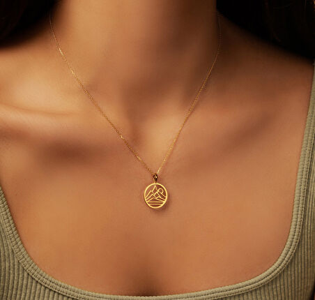 Manzara 14 Ayar Altın Kolye