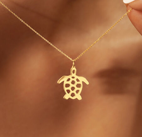 Kaplumbağa 14 Ayar Altın Kolye