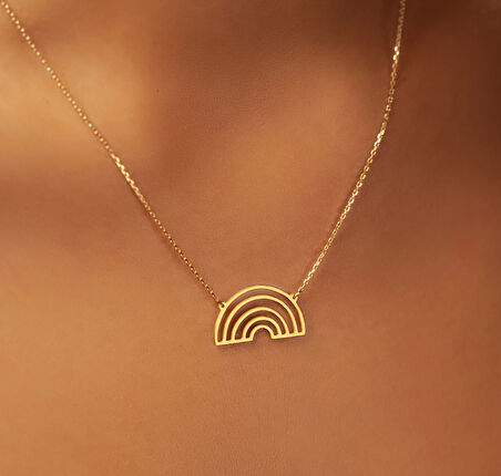 Gökkuşağı 14 Ayar Altın Kolye
