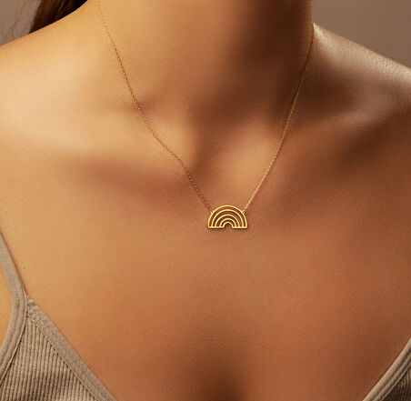 Gökkuşağı 14 Ayar Altın Kolye