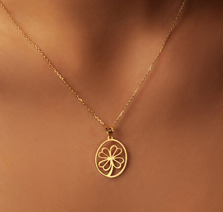 Çiçek 14 Ayar Altın Kolye