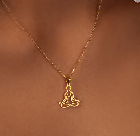 Yoga Hocası 14 Ayar Altın Kolye