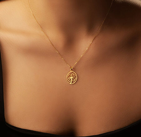 Çiçek 14 Ayar Altın Kolye