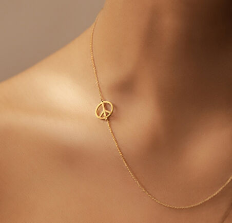 Barış Simgesi 14 Ayar Altın Kolye