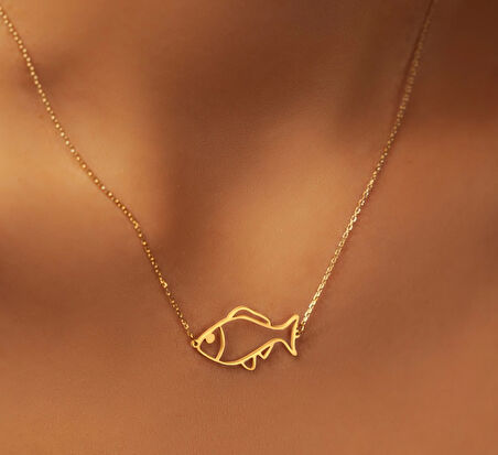 Balık 14 Ayar Altın Kolye