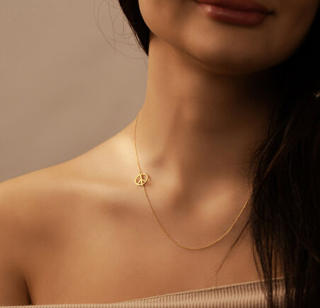 Barış Simgesi 14 Ayar Altın Kolye