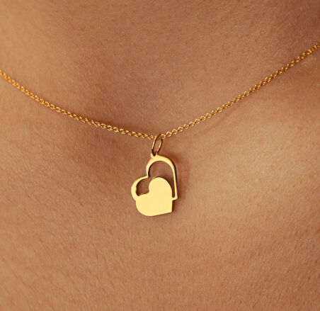 Kalplerimiz Bir 14 Ayar Altın Kolye