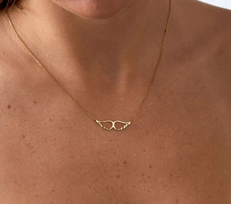 Melek Kanadı 14 Ayar Altın Kolye