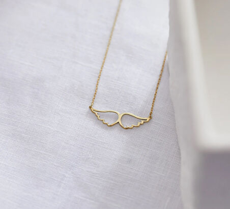 Melek Kanadı 14 Ayar Altın Kolye