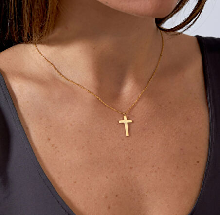 Haç 14 Ayar Altın Kolye