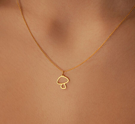 Mantar 14 Ayar Altın Kolye