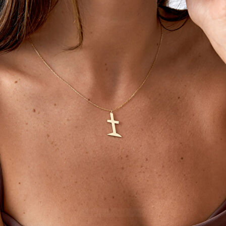 Haç 14 Ayar Altın Kolye