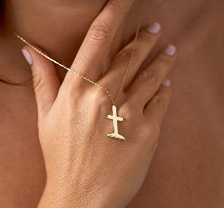 Haç 14 Ayar Altın Kolye