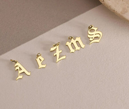 Harf 14 Ayar Altın Kolye Ucu