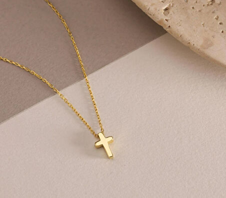 Haç 14 Ayar Altın Kolye