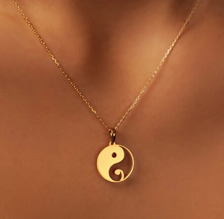 Yin Yang 14 Ayar Altın Kolye