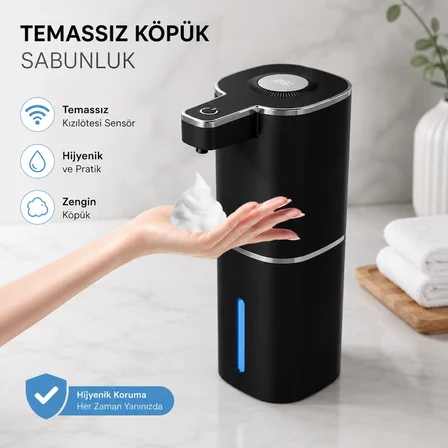 403837 Sensörlü Tezgahüstü Köpük Sabun Dispenseri Siyah