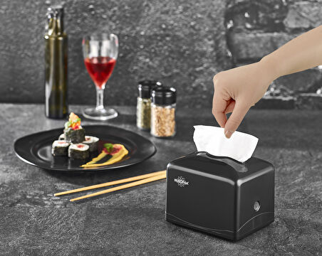 Rulopak Tekçek Mini Peçete Dispenseri Siyah