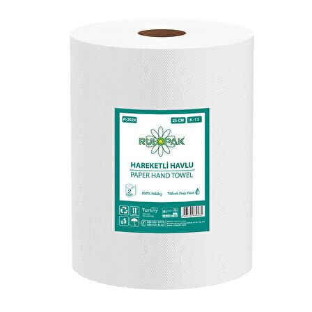 Rulopak Hareketli Havlu 2 Katlı 25 Cm 85 Metre 6'Lı Paket 13 Kg