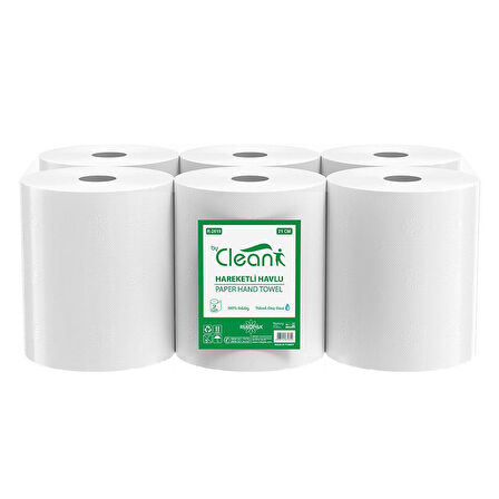 Rulopak By Clean Hareketli Havlu 2 Katlı 21 Cm 58 Metre 6'Lı Paket 3,5 Kg