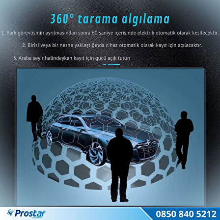 4 Kameralı 3K Ultra HD WIFI GPS Park Modu Özellikli 360 Kamera Seti