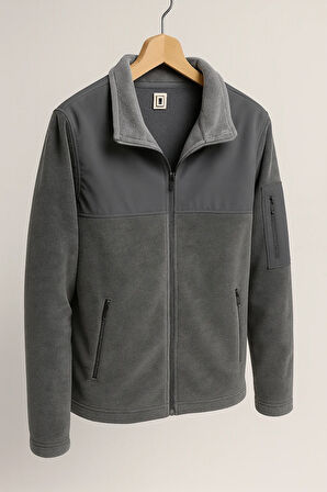 Erkek Polar Softshell Outdoor Ceket – Su İtici Kumaş - Fermuarlı Cepler - Sıcak Tutma