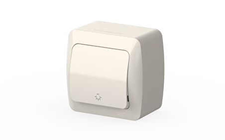 Elbi Eva Beyaz Nemliyer Light Anahtarı IP54