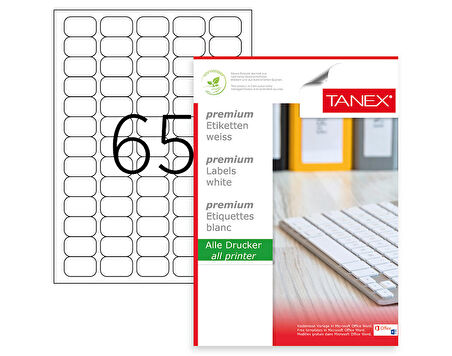 Tanex A4 Lazer Etiket,  ölçü 38.1×21.2 Mm Tw 2065