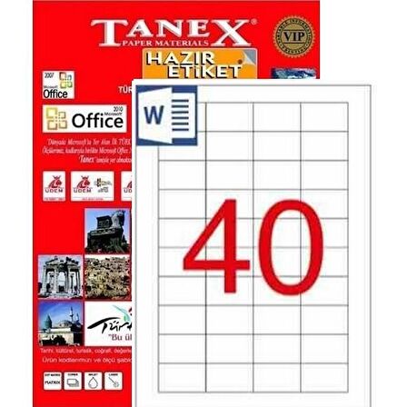 TANEX 48,5 X 25,4 MM LAZER ETİKET TW-2240