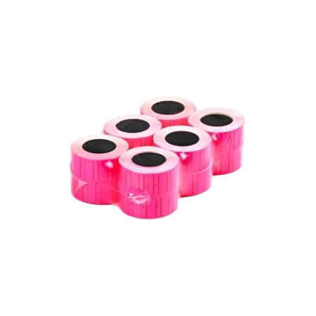 TANEX (12 * 21 mm) TANEX ÇİZGİLİ FLO PEMBE FİYAT ETİKET (800 Adet)