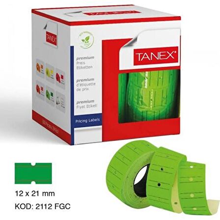 Tanex Fıyat Etiketi Çizgili 6'lı Floresan Yeşil