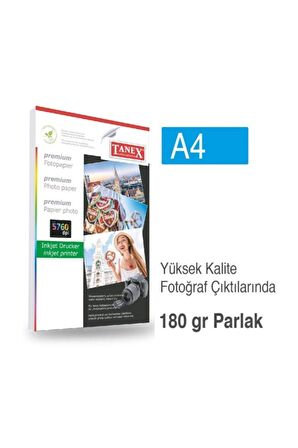 Tanex Fotoğraf Kağıdı A4 180 Gr 210 Mm X 297 Mm 25 Sayfa