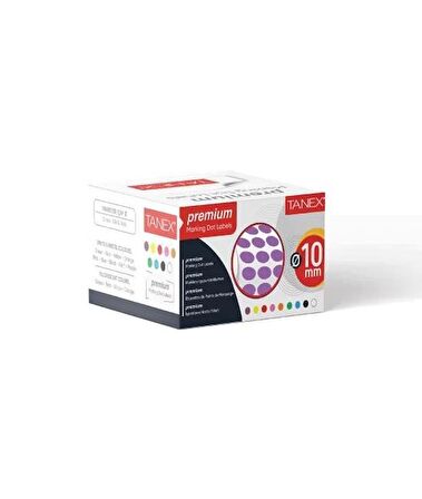 Tanex Nokta Etiket 10 Mm 5000 Li Mor Tekli Kutu / Tanex