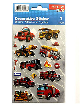 Tanex Kabartmalı Sticker Kamyon Serisi Tnx-25040 - 2 adet