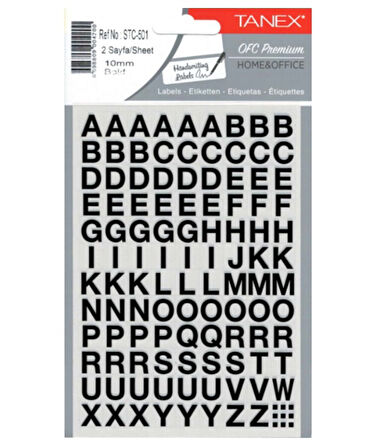 Tanex Harf Sticker 2 Sayfa Stc-501 - 4 paket