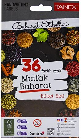 Tanex MTC-606 Baharat Etiketleri Şeffaf 25 Mm 40 Adet 