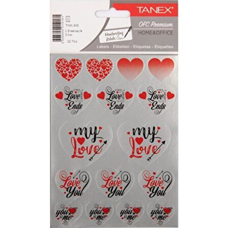 Tanex Sılver Kalp Etiketi-5 2 Ad. Tnx-345