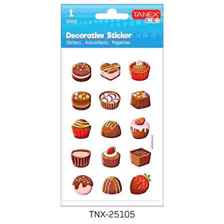 Tanex Kids Sticker Puffy Pasta Serisi 15 Parça (25105)
