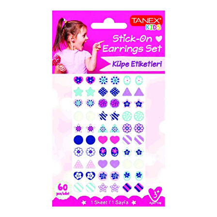 Tanex Kids Sticker Küpe Etiketi 60 Parça (25202)
