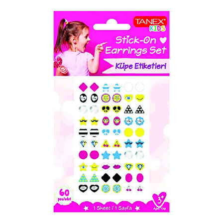 Tanex Kids Sticker Küpe Etiketi 60 Parça (25205)