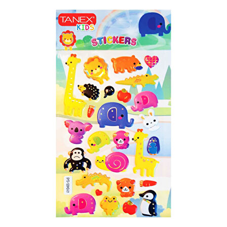 Tanex Kids Sticker Puffy Sevimli Hayvanlar Serisi 22 Parça (26151)