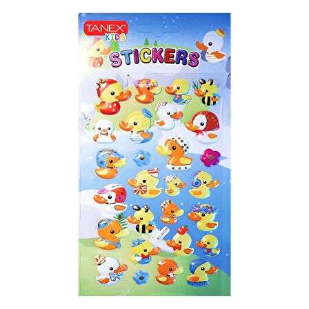 Tanex Kids Sticker Puffy Sevimli Ördekler Serisi 33 Parça (26159)