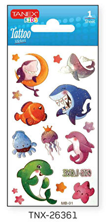 Tanex 7x12mm Deniz Hayvanları Tatoo TNX-26361