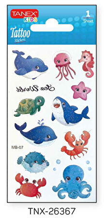 Tanex 7x12mm Deniz Hayvanları Tatoo TNX-26367
