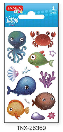 Tanex 7x12mm Deniz Hayvanları Tatoo TNX-26369