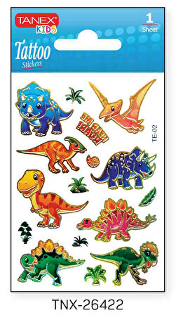 Tanex 7,5x10,5mm Dinazor Mini Tatoo Etiket TNX-26422