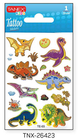 Tanex 7,5x10,5mm Dinazor Mini Tatoo Etiket TNX-26423