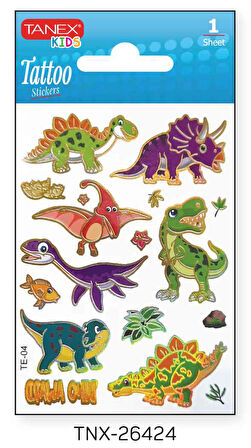 Tanex 7,5x10,5mm Dinazor Mini Tatoo Etiket TNX-26424