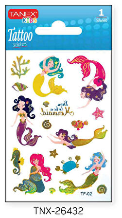 Tanex 7,5x10,5mm Deniz Kızı Mini Tatoo Etiket TNX-26432