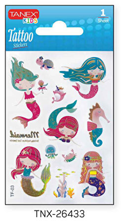 Tanex 7,5x10,5mm Deniz Kızı Mini Tatoo Etiket TNX-26433